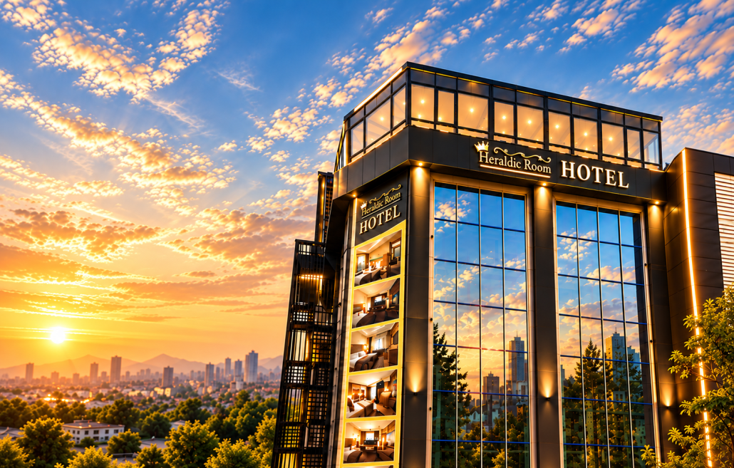 Heraldic Room Hotel için örnek lobi ve karşılama alanı görselleştirmesi